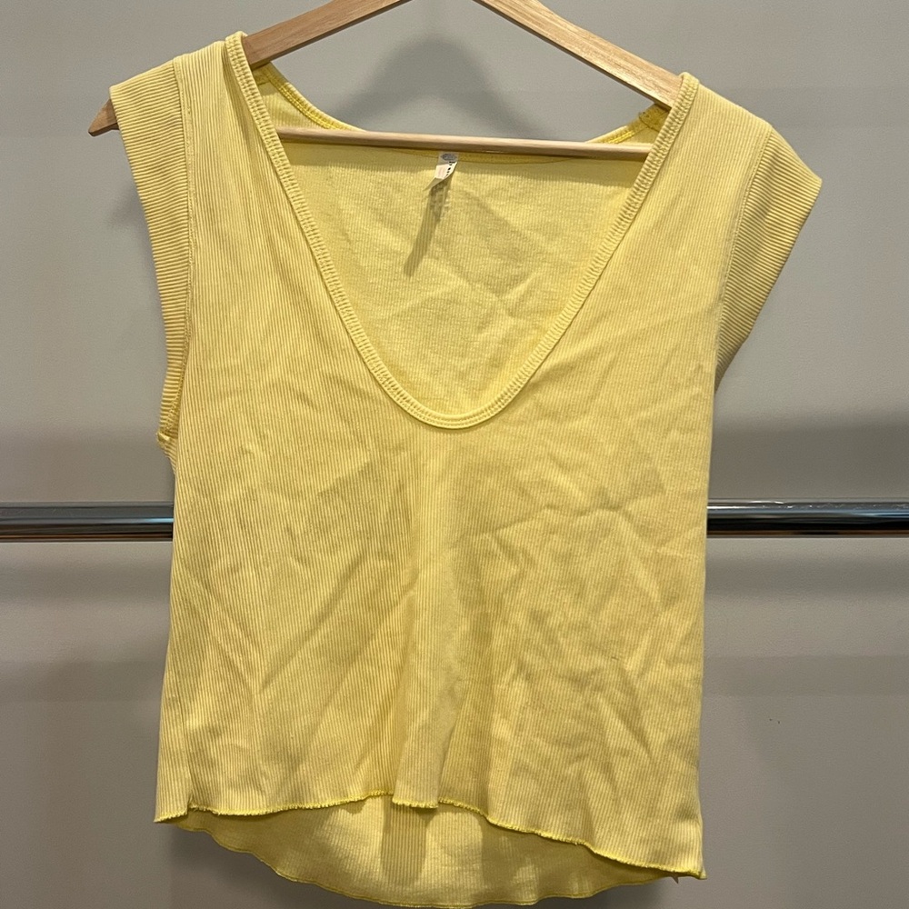 Yellow Crop Relaxed Tank Top